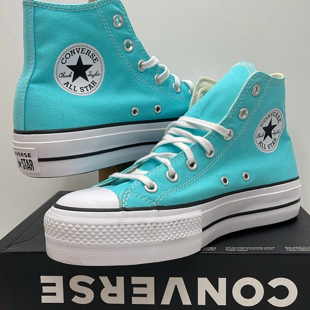 Converse WMNS A07570F CTAS LIFT HI TRIPLE CYAN/WHITE/BLACK A07570F Platforms